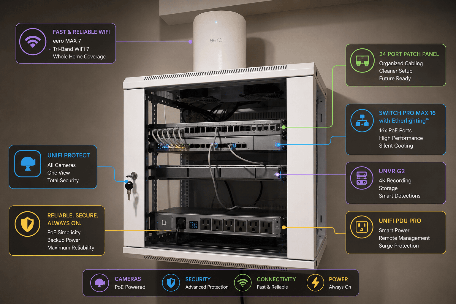12U Rack and Unifi gear