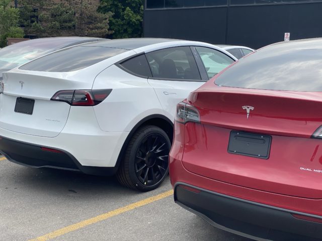 Tesla Model Y - White and Red