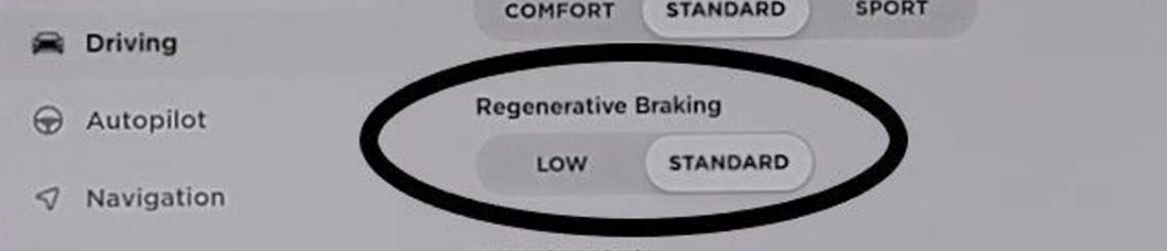 Regenerative Breaking Setting