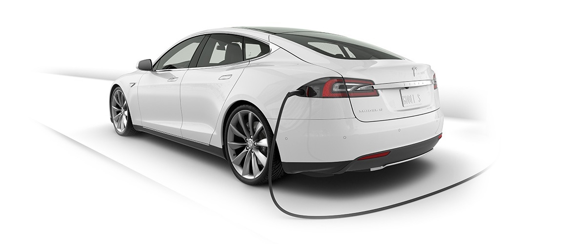 Plugged in Tesla Model S